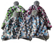 Zimní čepice Trojúhelníky vázací 3